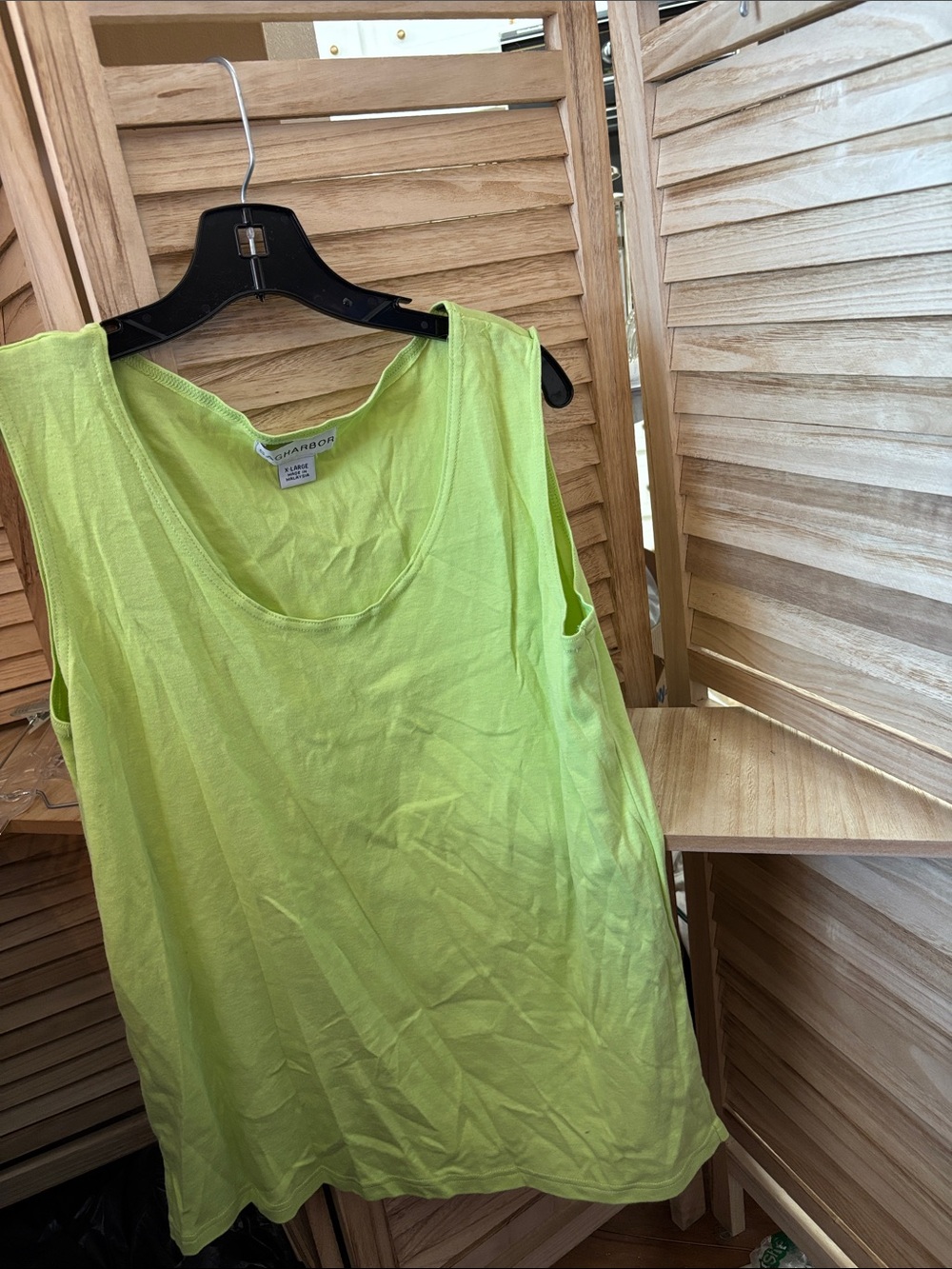 Sag Harbor Lime Green Scoop Neck Tank Top XL